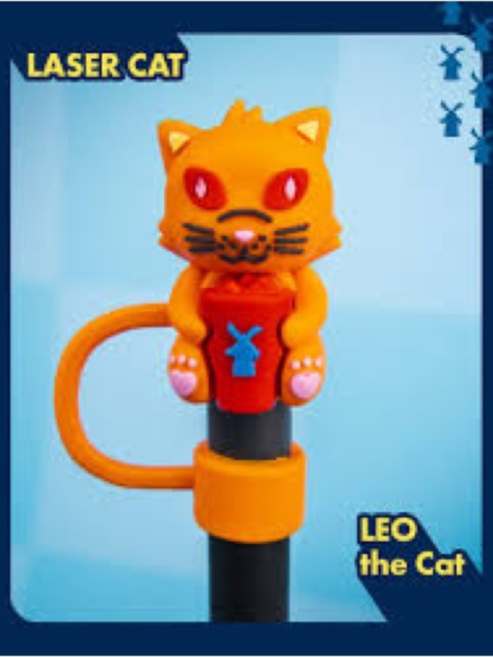 Dutch bros straw topper kitty Orange September 29 2026 drop leo the cat
